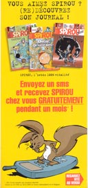 Envoyez un SMS et recevez gratuitement l'hebdomadaire Spirou pendant un mois