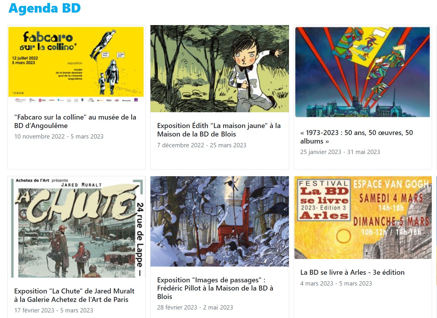 Comment inscrire gratuitement vos événements dans l'agenda d'ActuaBD ?
