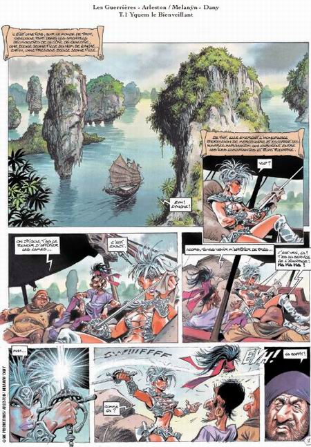 Les premières planches des <i>Guerrières</i> d'Arleston, Melanÿn et Dany