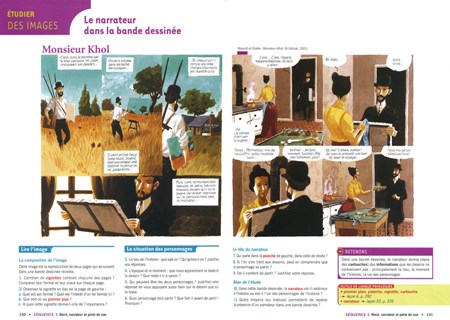 La bande dessinée au programme d'un manuel scolaire de français