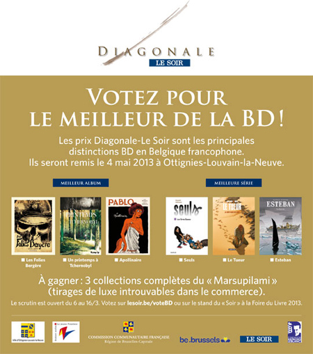 Les prix Diagonale Le Soir : place au vote