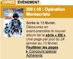 XIII en prépublication sur Fnac.com