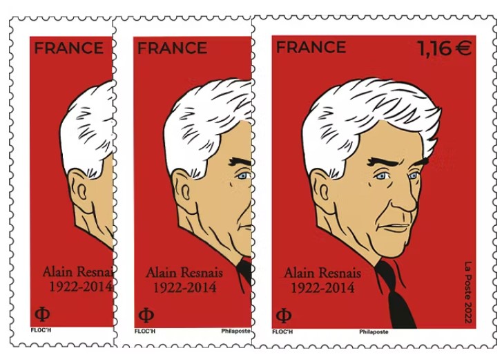 Timbre collector à l'effigie d'Alain Resnais signé Floc'h