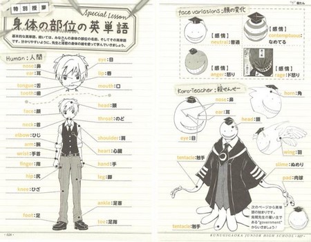 Apprendre l'anglais avec Assassination classroom : un nouveau manuel scolaire au Japon.