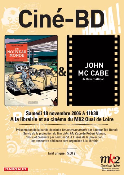 Ted Benoît, invité du Ciné-BD de novembre