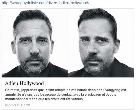 Le projet d'adaptation de Pyongyang étant annulé, Guy Delisle est hacké à son tour ? 