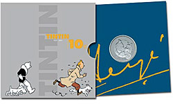 Une pièce de 10 euros à l'effigie de Tintin