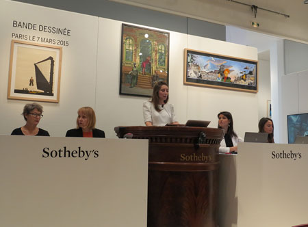  Plus de trois millions d'euros (hors frais) pour la dernière vente d'originaux de bande dessinée chez Sotheby's