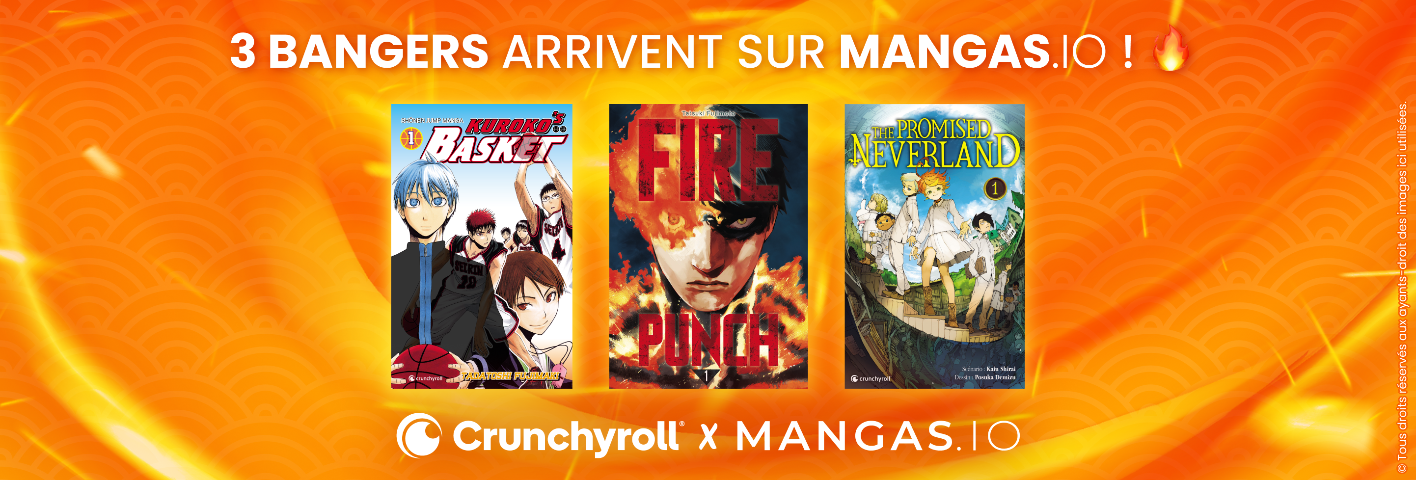  The Promised Neverland, Fire Punch et Kuroko's Basket : Une fournée légendaire arrive sur Mangas.io !