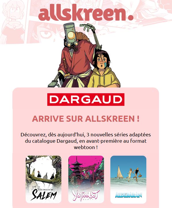 Dargaud débarque sur Allskreen !