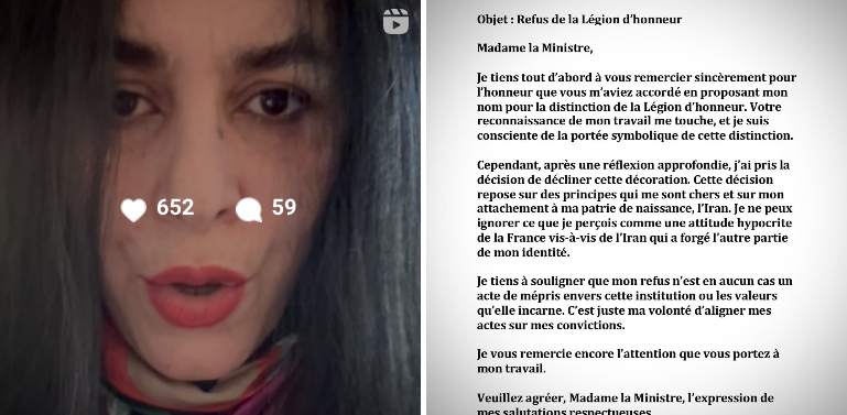 Marjane Satrapi annonce refuser la Légion d'Honneur