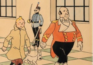 Vente exceptionnelle d'une couverture originale de Tintin à l'Hôtel Drouot