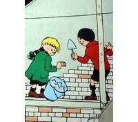Vie et survie d'une façade bruxelloise décorée par un dessin d'Hergé