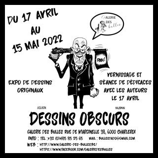 Expo-vente et dédicace Gilson et Hausman "Dessins obscurs" (Charleroi, Belgique)