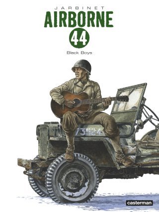 "Airborne 44" : couleurs directes en noir sur blanc