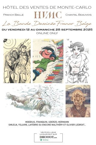 Moebius, Franquin, Uderzo, Hermann, Ledroit… Les stars du franco-belge de l'Hôtel des Ventes de Monte Carlo sont en ligne sur Drouot.com