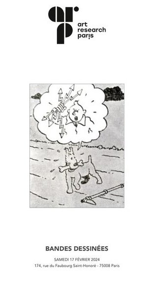 Des planches et des albums historiques d'Hergé en vente chez Art Research Paris