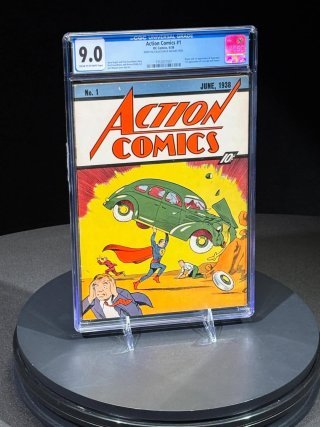 15 millions US Dollars pour un exemplaire d'Action Comics n°1, qui a vu la première apparition de Superman.