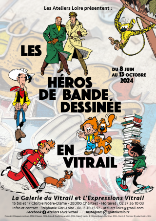 Les héros de BD en vitrail à Chartres