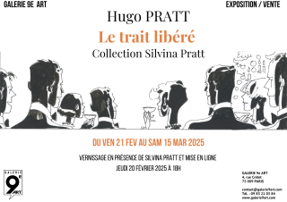 Exposition Hugo Pratt - Le trait libéré (collection Silvina Pratt) à la Galerie 9e Art (Paris)-