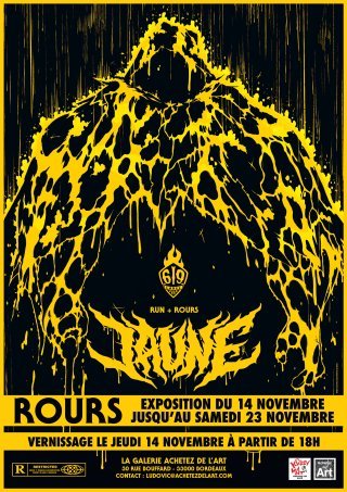 Exposition "Jaune" de Rours chez Achetez de l'Art Bordeaux