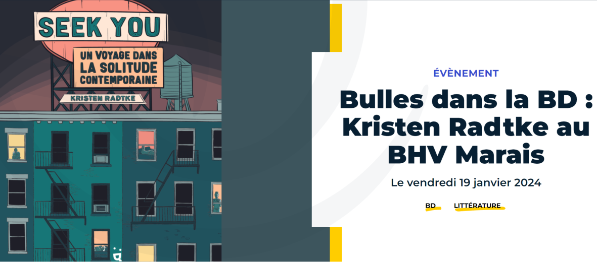 Bulles dans la BD : Kristen Radtke au BHV Marais (Paris)