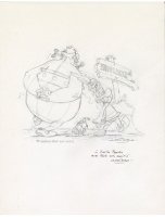 Crayonné de Astérix par Uderzo