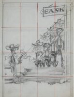 Crayonné de couverture de Morris pour "Hors la loi"