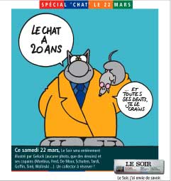 Le Chat souffle ses 20 bougies dans le journal Le Soir