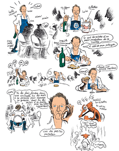 Christophe Blain croque le chef Alain Passard