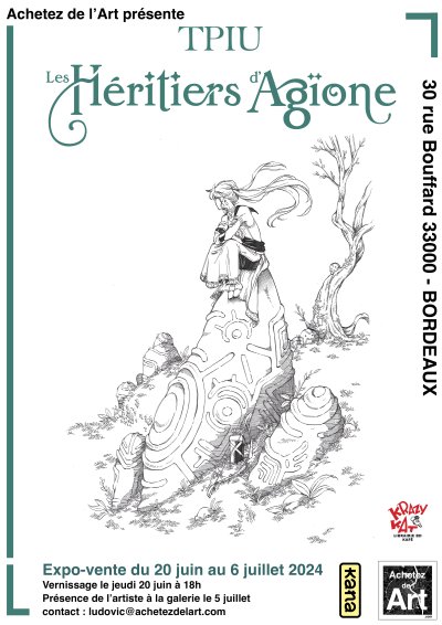 Expo-vente "Les héritiers d'Agïone" de TPIU chez Achtez de l'Art Bordeaux