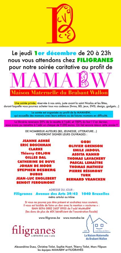 BD et Caritatif vont bien ensemble chez Filigranes (Bruxelles)