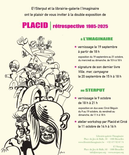 Exposition Placid à la librairie L'Imaginaire à Bruxelles