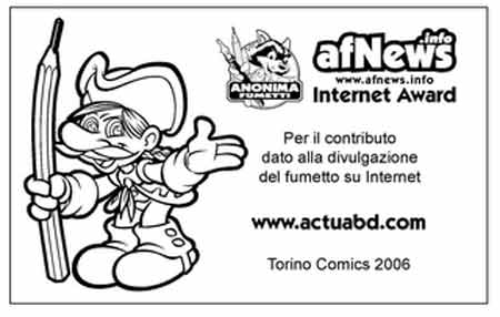 ActuaBD sacré « meilleur site de BD de l'année 2006 » aux AfNews International Internet Award
