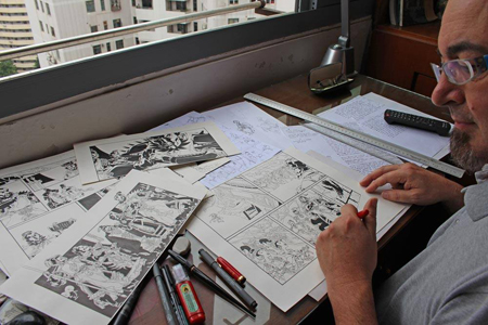 Dédicace de Thierry Robin à L'Arbre du Voyageur (Shanghai)
