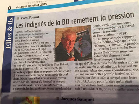 Les "Indignés d'Angoulême" réclament un cahier des charges à l'Association du Festival