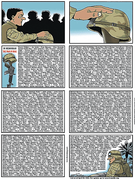 Doonesbury rend hommage aux G.I.s morts en Irak