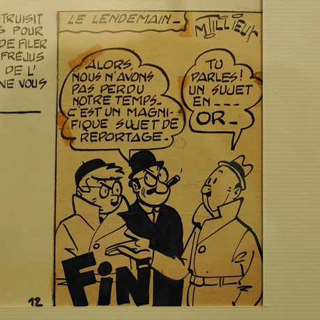 Maurice Rosy à l'inauguration de l'exposition Tillieux hier à la galerie Maghen