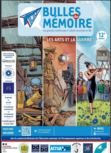 Les arts et la guerre, prochain concours "Bulles de mémoire".