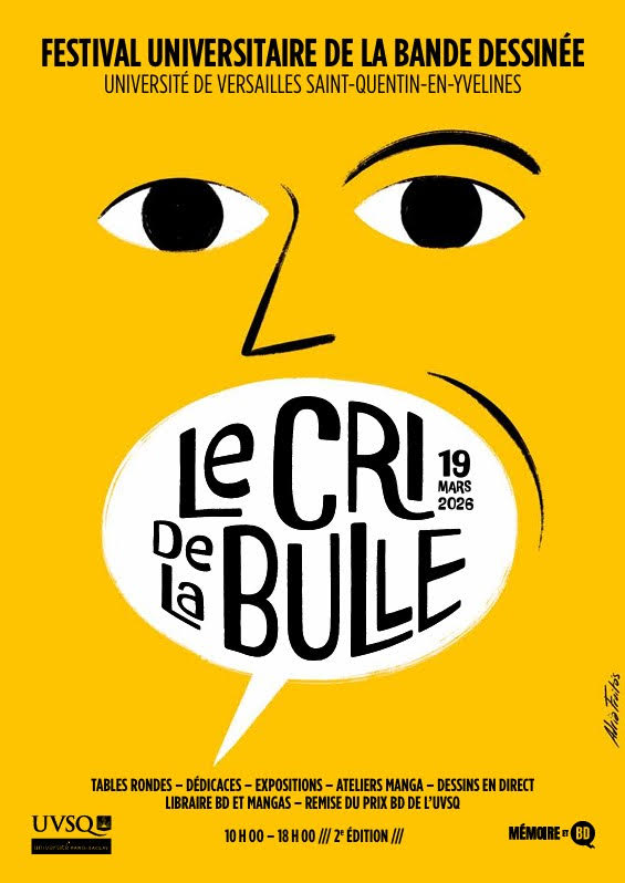 Jeudi 19 mars 2026 : Festival universitaire de la Bande dessinée Le Cri de la bulle