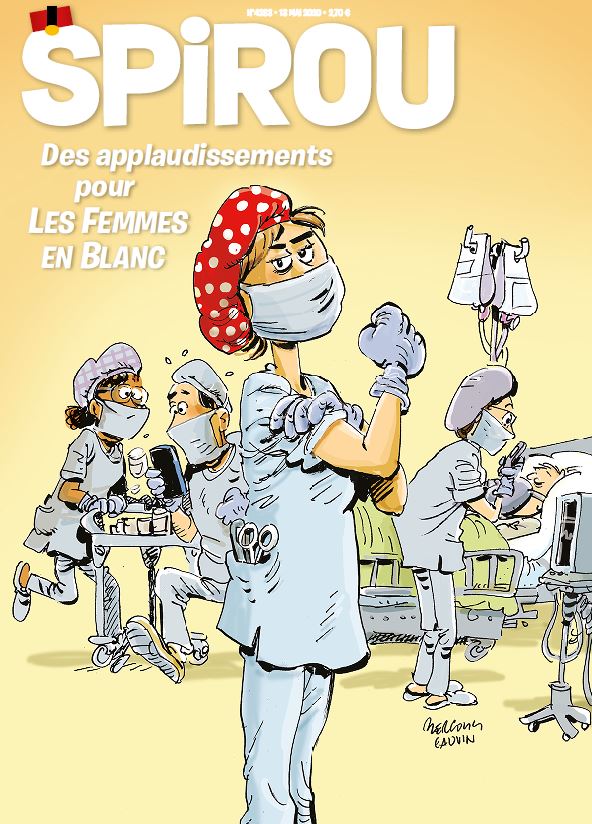 Bercovici habille Le Journal de Spirou en hommage aux personnels soignants