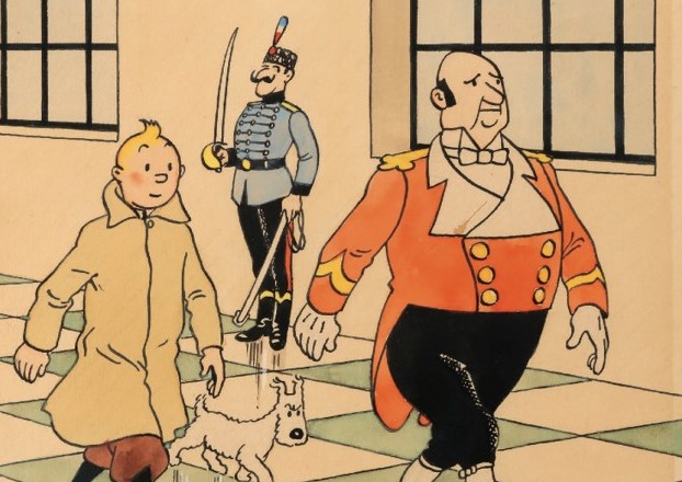 Vente exceptionnelle d'une couverture originale de Tintin à l'Hôtel Drouot