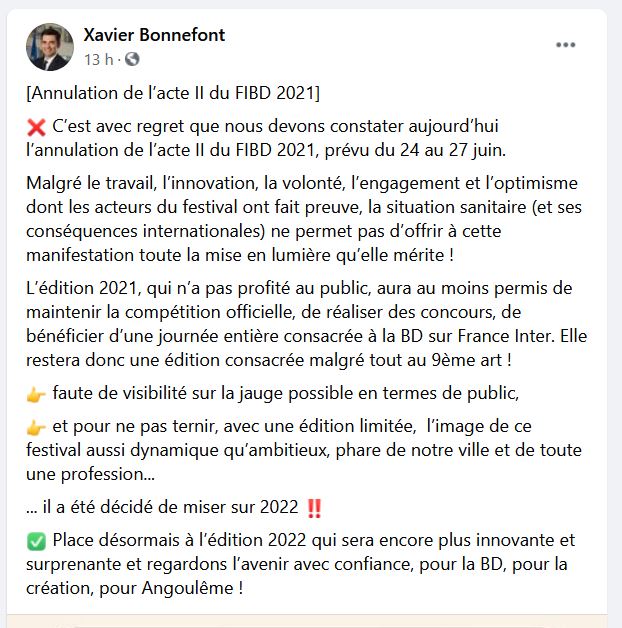 Angoulême Acte II en juin et Japan Expo en juillet : annulés !