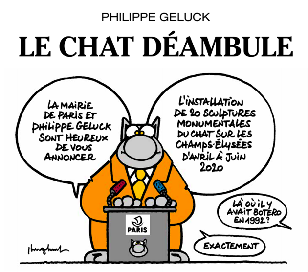 Année de la BD 2020 : Geluck et son chat envahissent les Champs Elysées