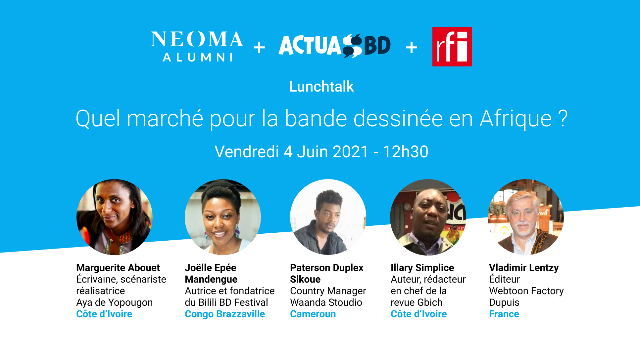  Ne ratez pas le prochain Lunchtalk d'ActuaBD.com : « Quel marché pour la bande dessinée en Afrique ? » pour le 4 juin à 12h30.