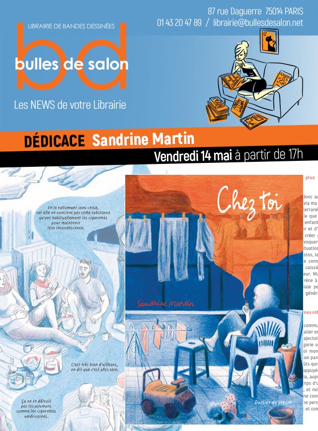 Sandrine Martin dédicace "Chez Toi" à la librairie Bulles de Salon (Paris)
