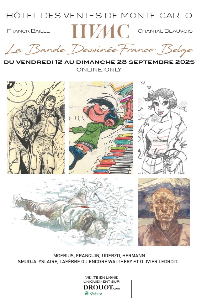 Moebius, Franquin, Uderzo, Hermann, Ledroit… Les stars du franco-belge de l'Hôtel des Ventes de Monte Carlo sont en ligne sur Drouot.com
