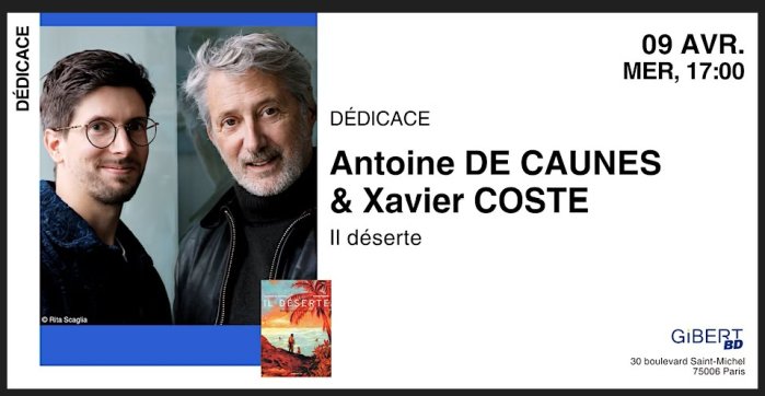 GIBERT dédicace : Antoine de Caunes & Xavier Coste