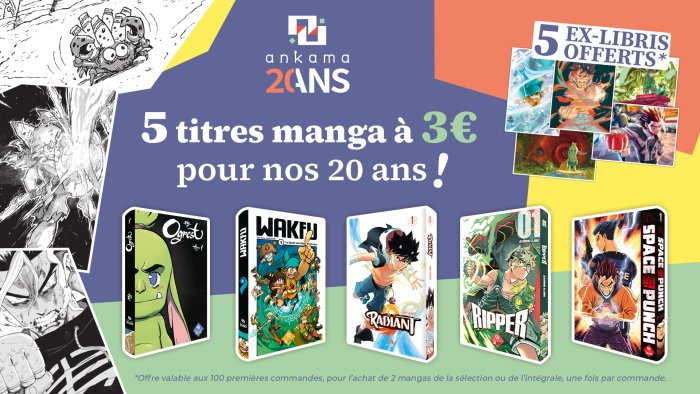 Les éditions Ankama célèbrent leurs 20 ans : opération mangas à 3 euros !