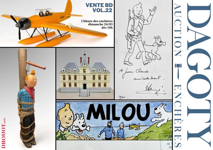 Vente exceptionnelle Hergé/Tintin et École belge chez Dagoty Enchères